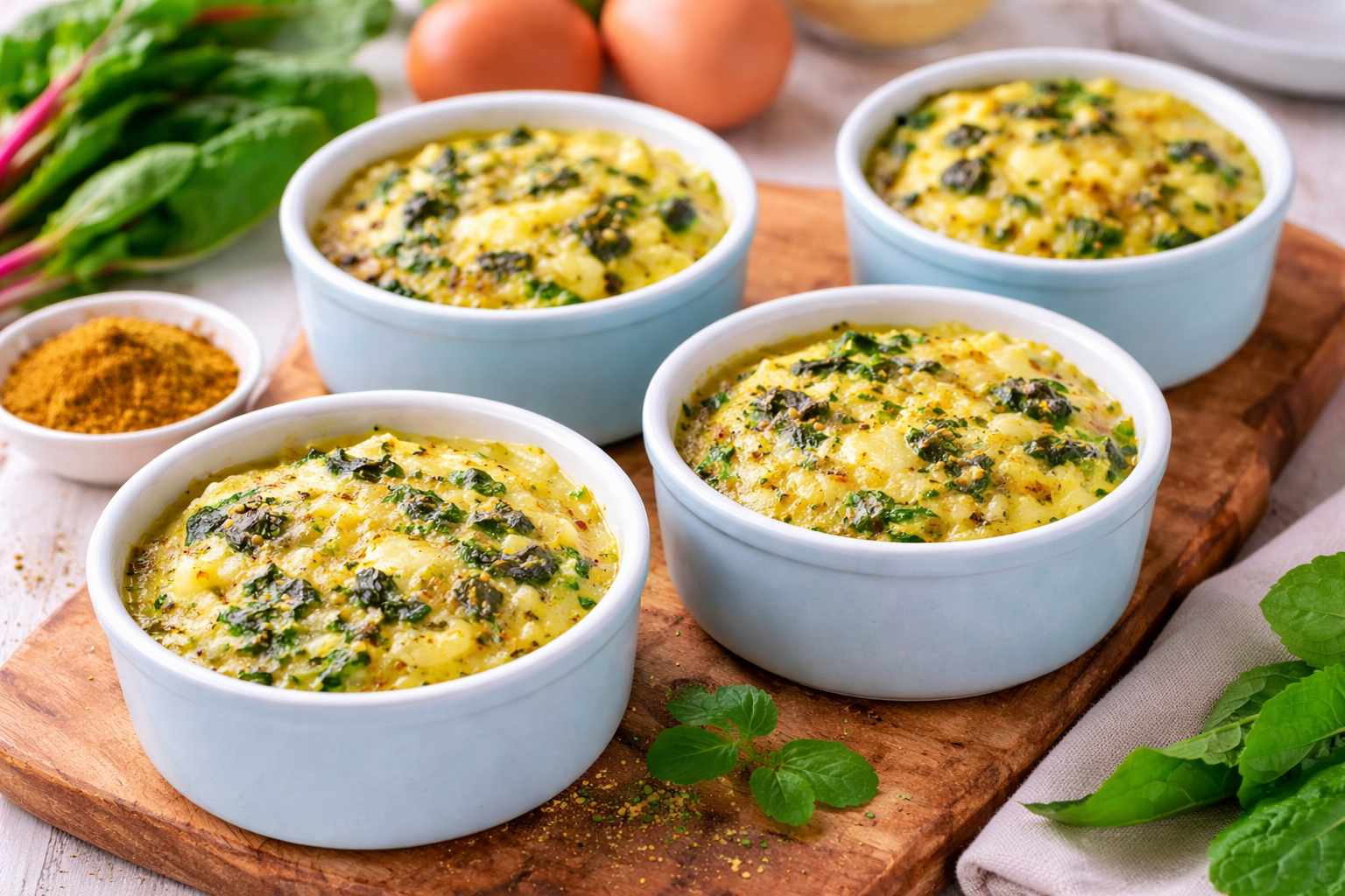 Petits flans de blettes, pommes de terre et emmental au multicuiseur cookéo