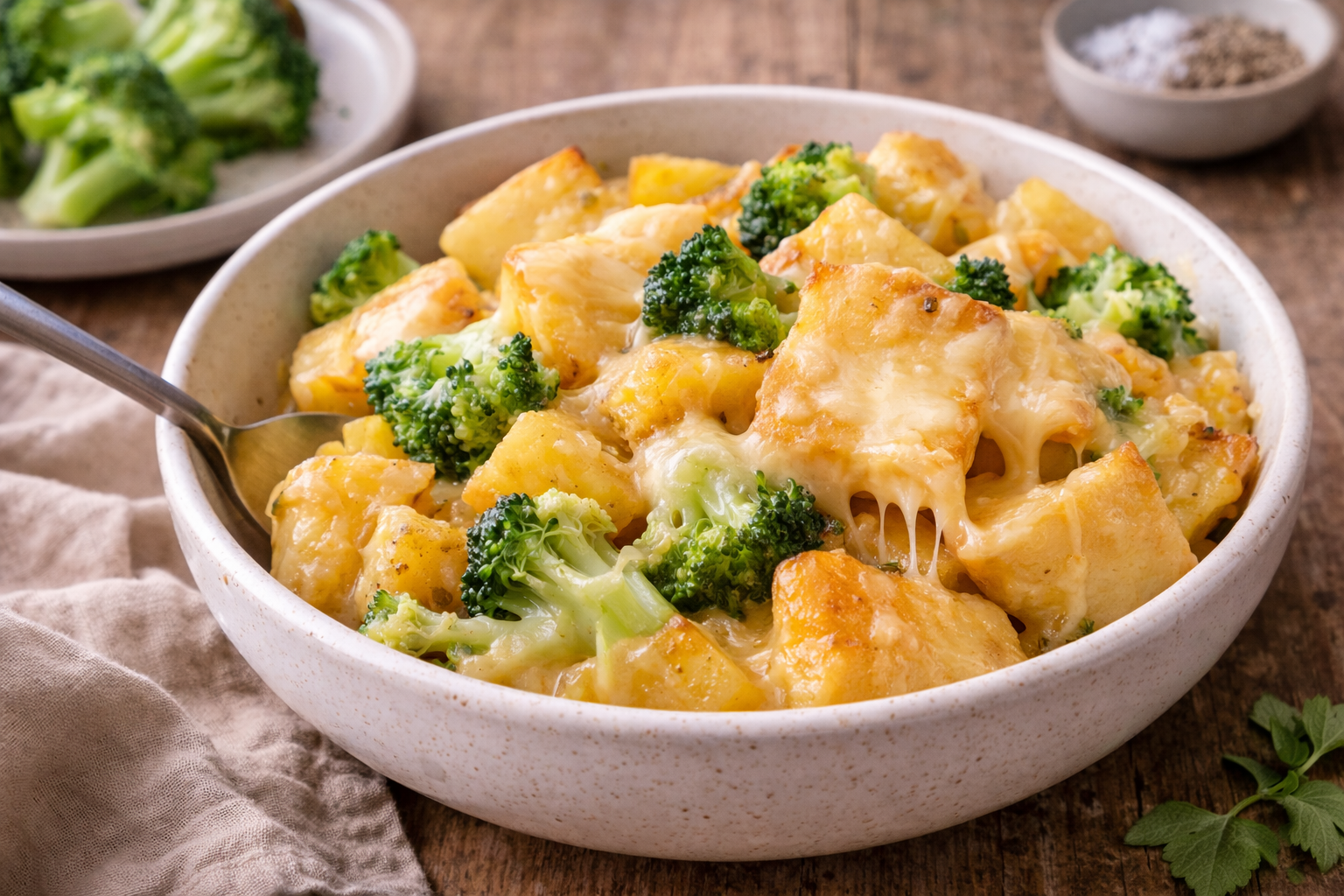 Poêlée fondante de pommes de terre, brocoli et céleri au cantal au cookéo