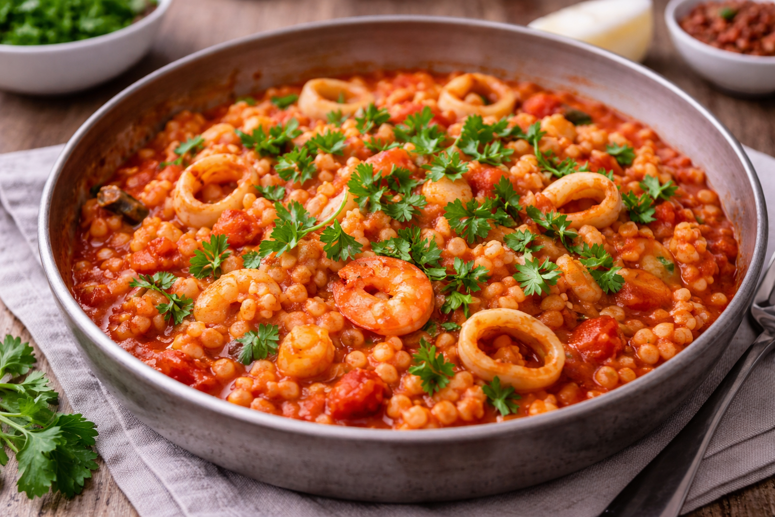 Risotto de petites pâtes aux fruits de mer au multicuiseur Moulinex
