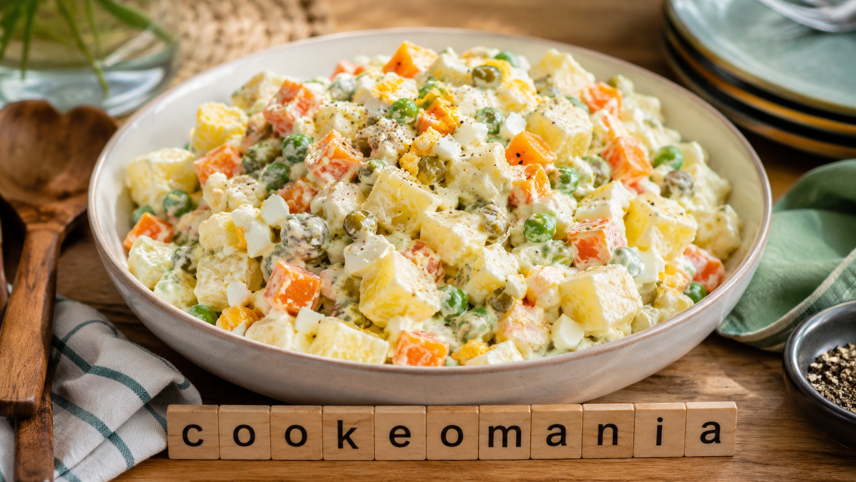 Salade russe au Cookeo, fraîche, crémeuse et facile à préparer à l'autocuiseur Moulinex