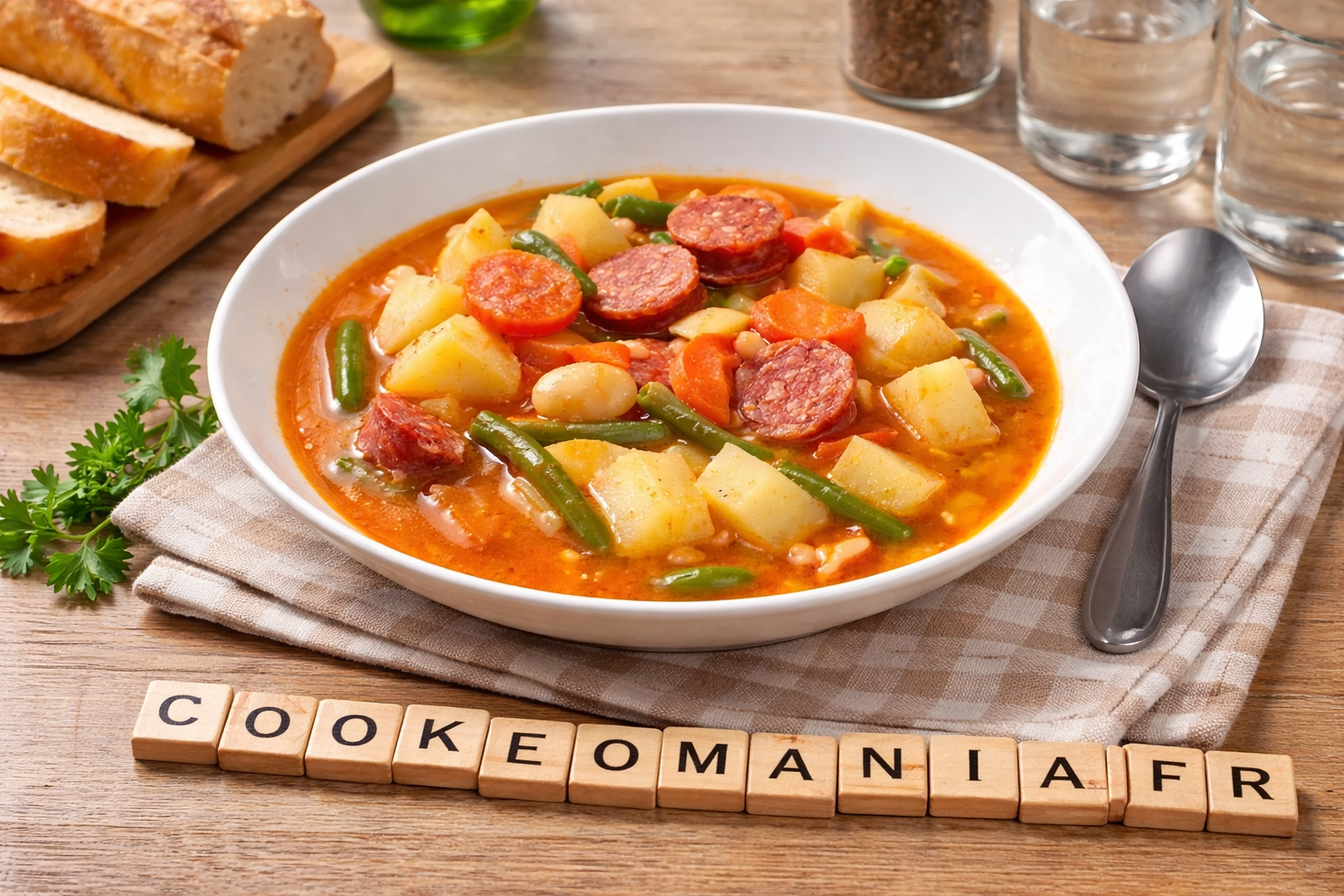 Soupe portugaise rustique au chorizo à l'autocuiseur cookéo