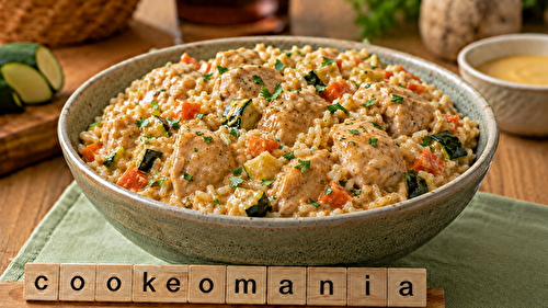 Bol de riz au poulet sauce miel moutarde au Cookeo, le repas simple qui plaît à toute la famille à l'autocuiseur Moulinex