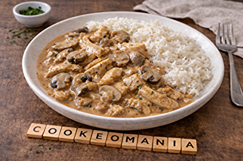 Émincé de poulet crémeux aux champignons au multicuiseur Moulinex