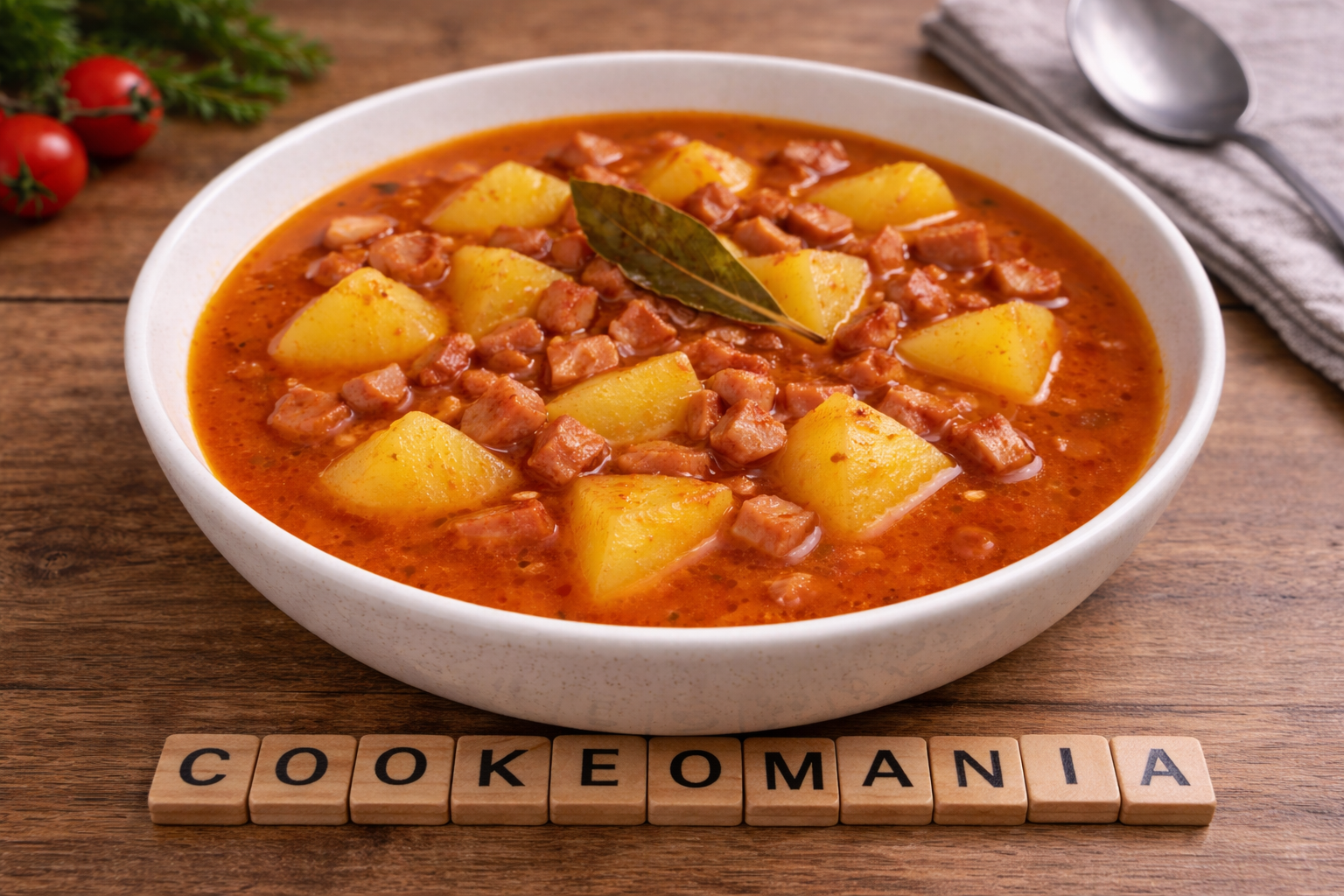 Goulash de pommes de terre à la saucisse fumée au multicuiseur Moulinex