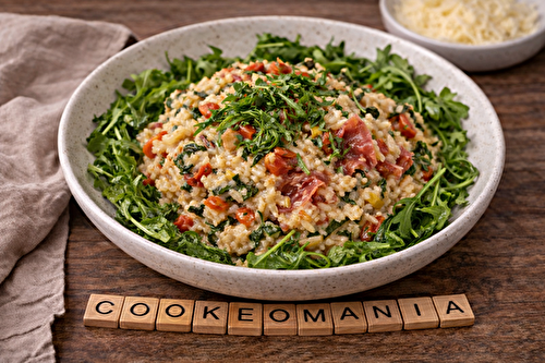 Risotto crémeux roquette et jambon cru au robot multi-cuiseur Moulinex