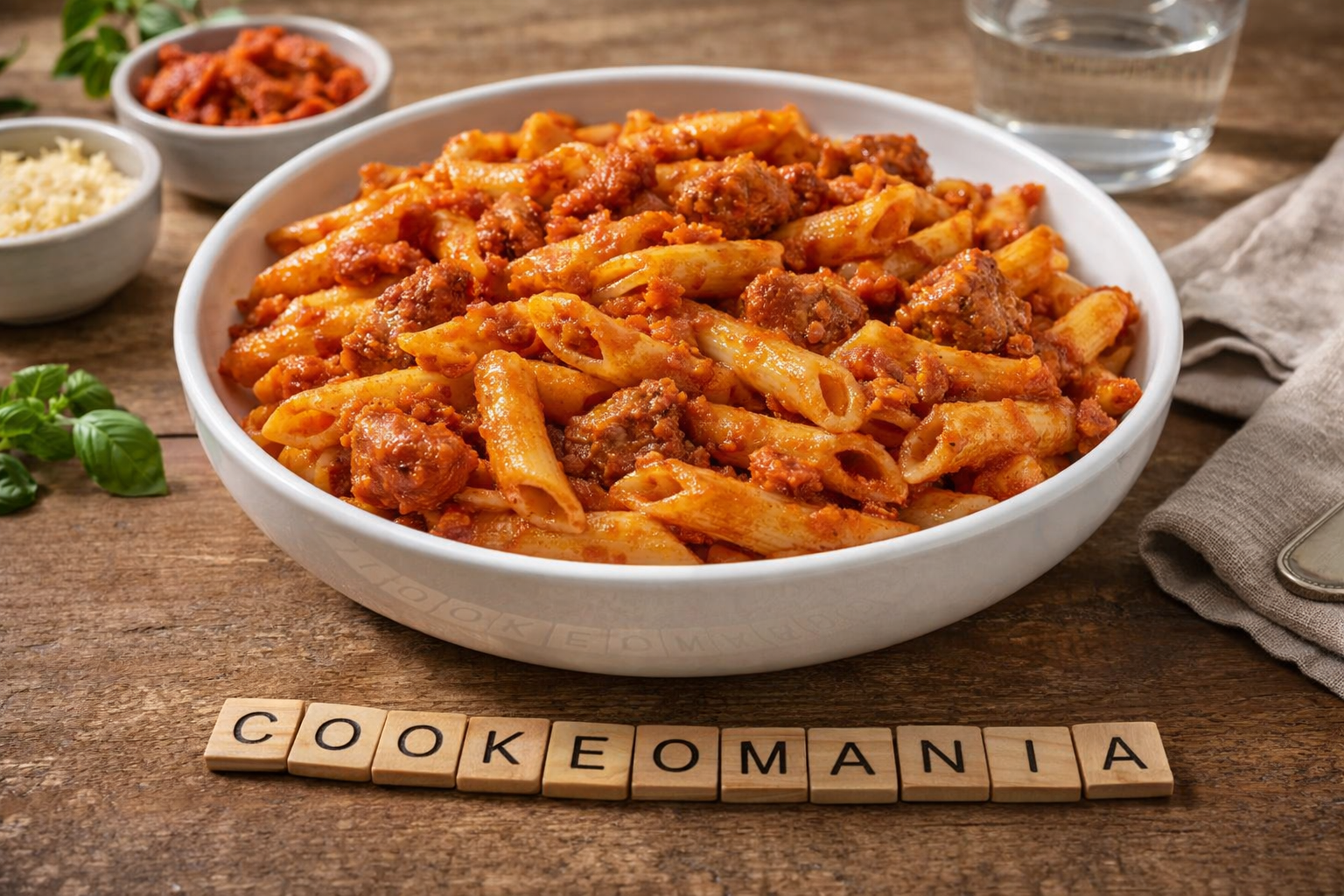 Macaronis crémeux à la sobrasada et viande hachée au robot multi-cuiseur cookéo