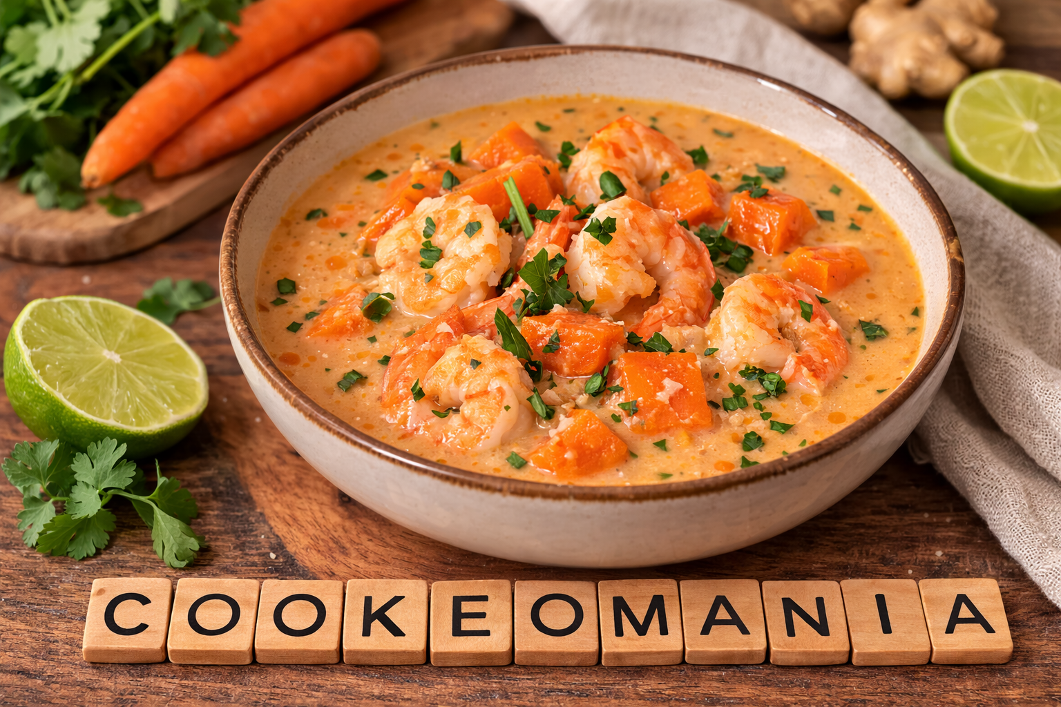 Velouté de carottes au coco et crevettes à l'autocuiseur cookéo
