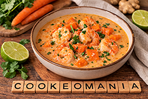 Velouté de carottes au coco et crevettes à l'autocuiseur cookéo