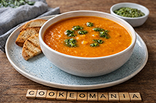 Velouté de tomate, patate douce et fromage frais au cookéo
