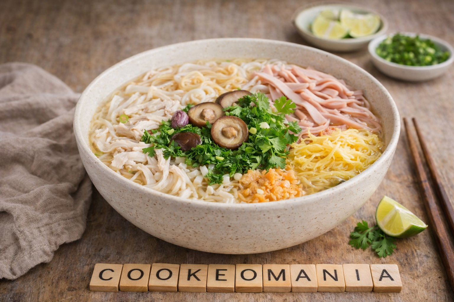 Bouillon vietnamien au poulet, jambon et œufs au robot multi-cuiseur Moulinex