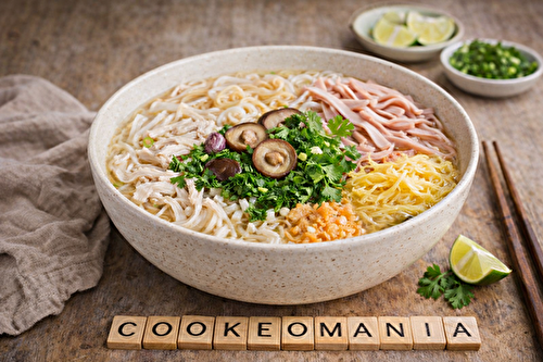 Bouillon vietnamien au poulet, jambon et œufs au robot multi-cuiseur Moulinex