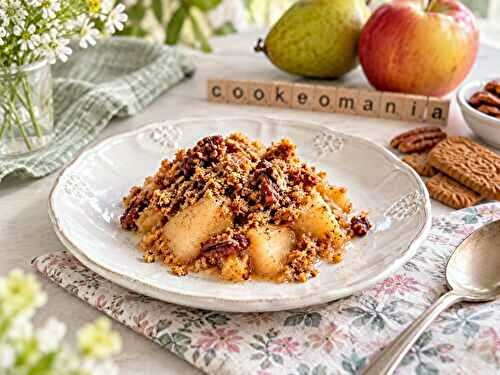 Crumble pomme-poire aux spéculoos et noix de pécan au multicuiseur Moulinex