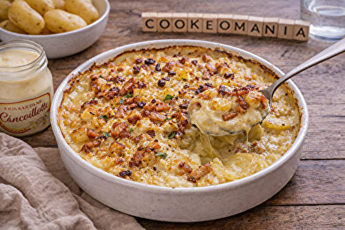 Gratin dauphinois à la cancoillotte et aux lardons au robot multi-cuiseur cookéo