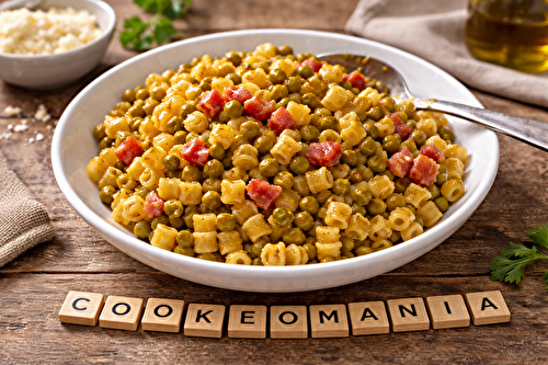 One pot de pâtes aux petits pois et lardons au multicuiseur Moulinex