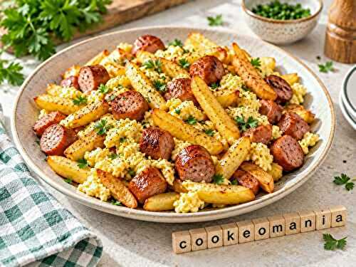 Poêlée de frites, saucisses et œufs à l'autocuiseur cookéo