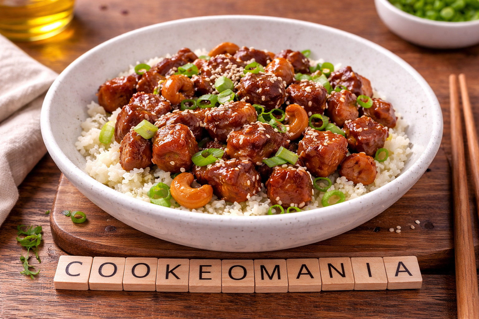 Poulet cétogène façon chinoise aux noix de cajou au cookéo