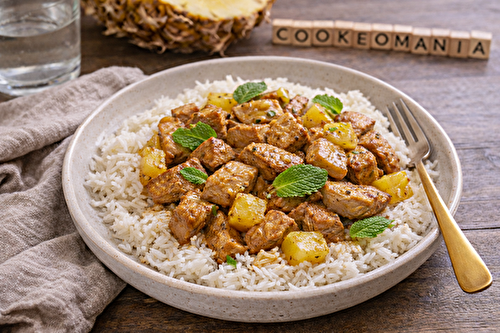 Sauté de dinde à l’ananas et riz basmati à l'autocuiseur cookéo