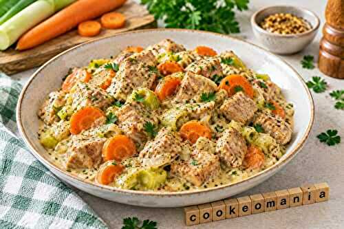 Sauté de porc crémeux à la moutarde, poireaux et carottes au multicuiseur cookéo