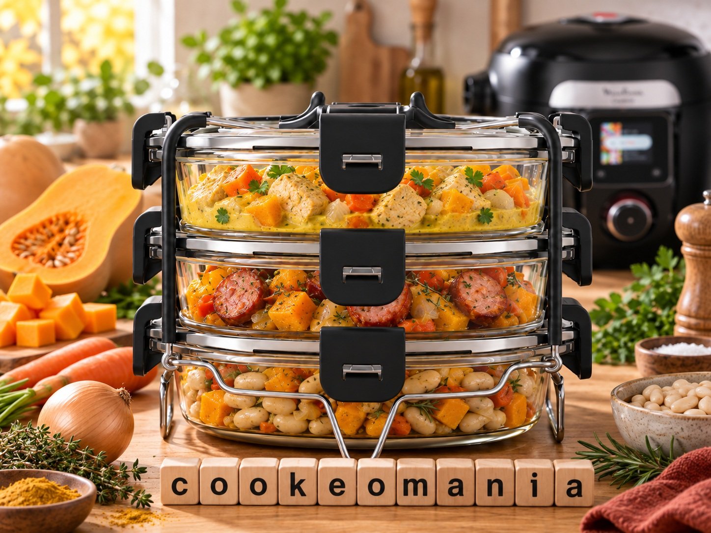 3 repas à la butternut avec le Batchcooker Moulinex à l'autocuiseur Moulinex