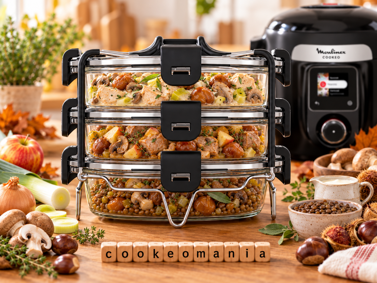 3 repas aux châtaignes avec le Batchcooker Moulinex au robot multi-cuiseur Moulinex