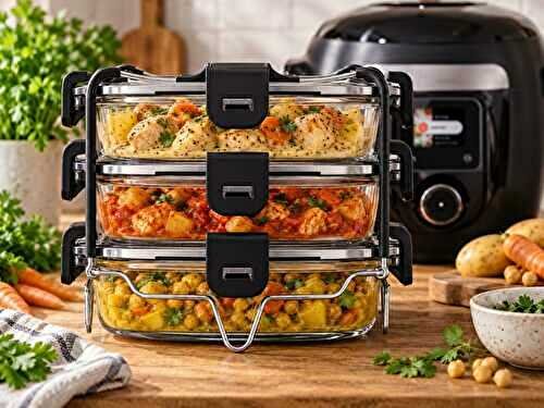 Batch cooking facile : 3 repas en une cuisson avec le Batchcooker Moulinex au multicuiseur cookéo