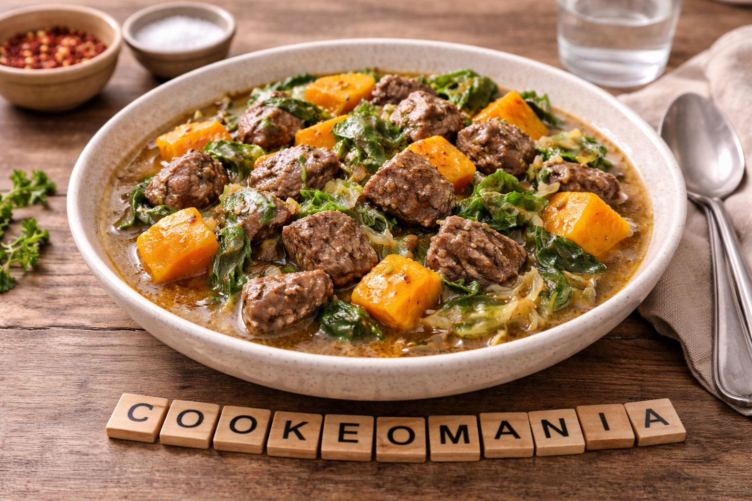 Bœuf mijoté au potimarron et chou vert au multicuiseur cookéo
