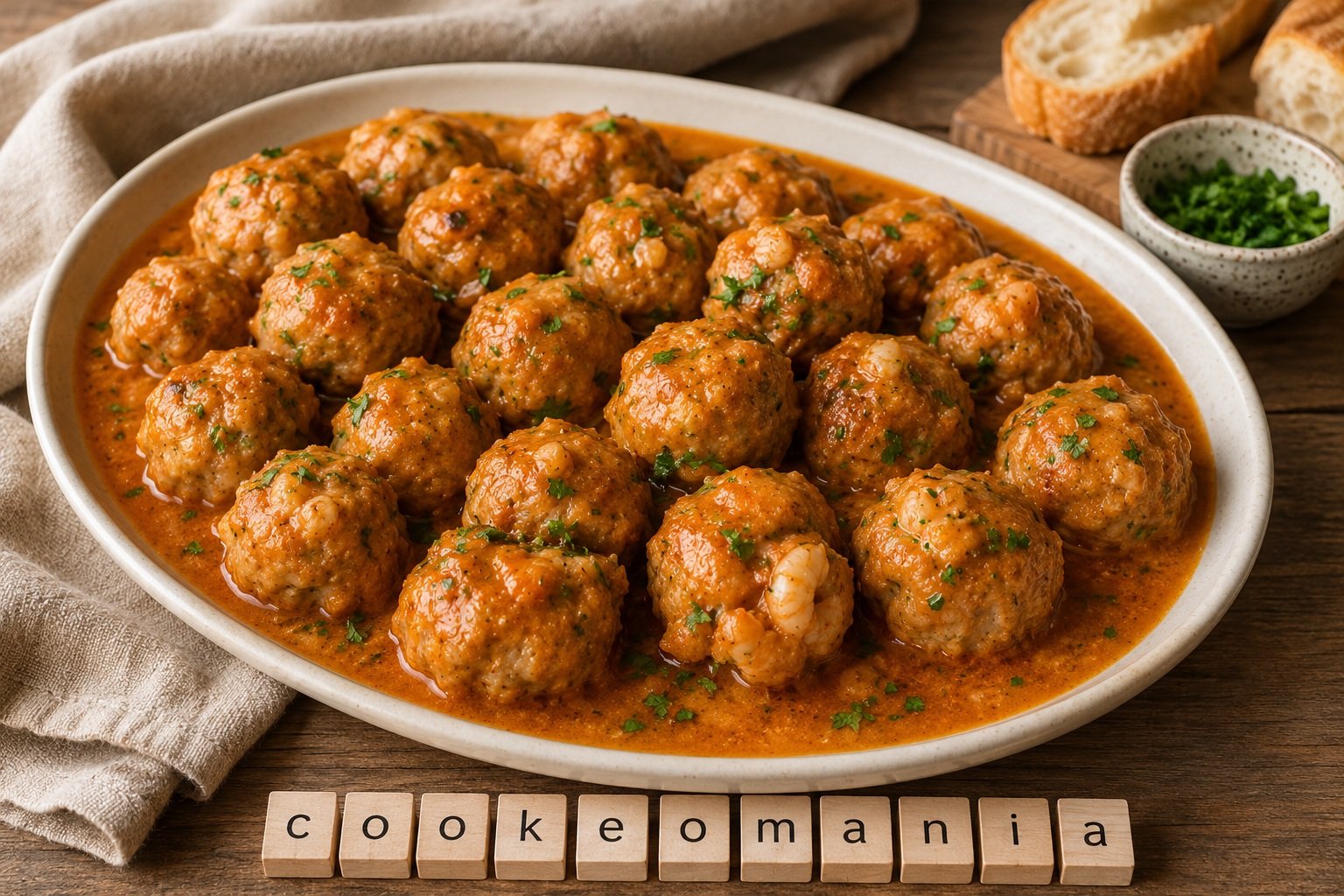 Boulettes de lotte et gambas en sauce verte au multicuiseur cookéo