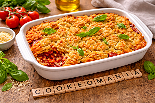Crumble fondant de tomates au parmesan au multicuiseur Moulinex