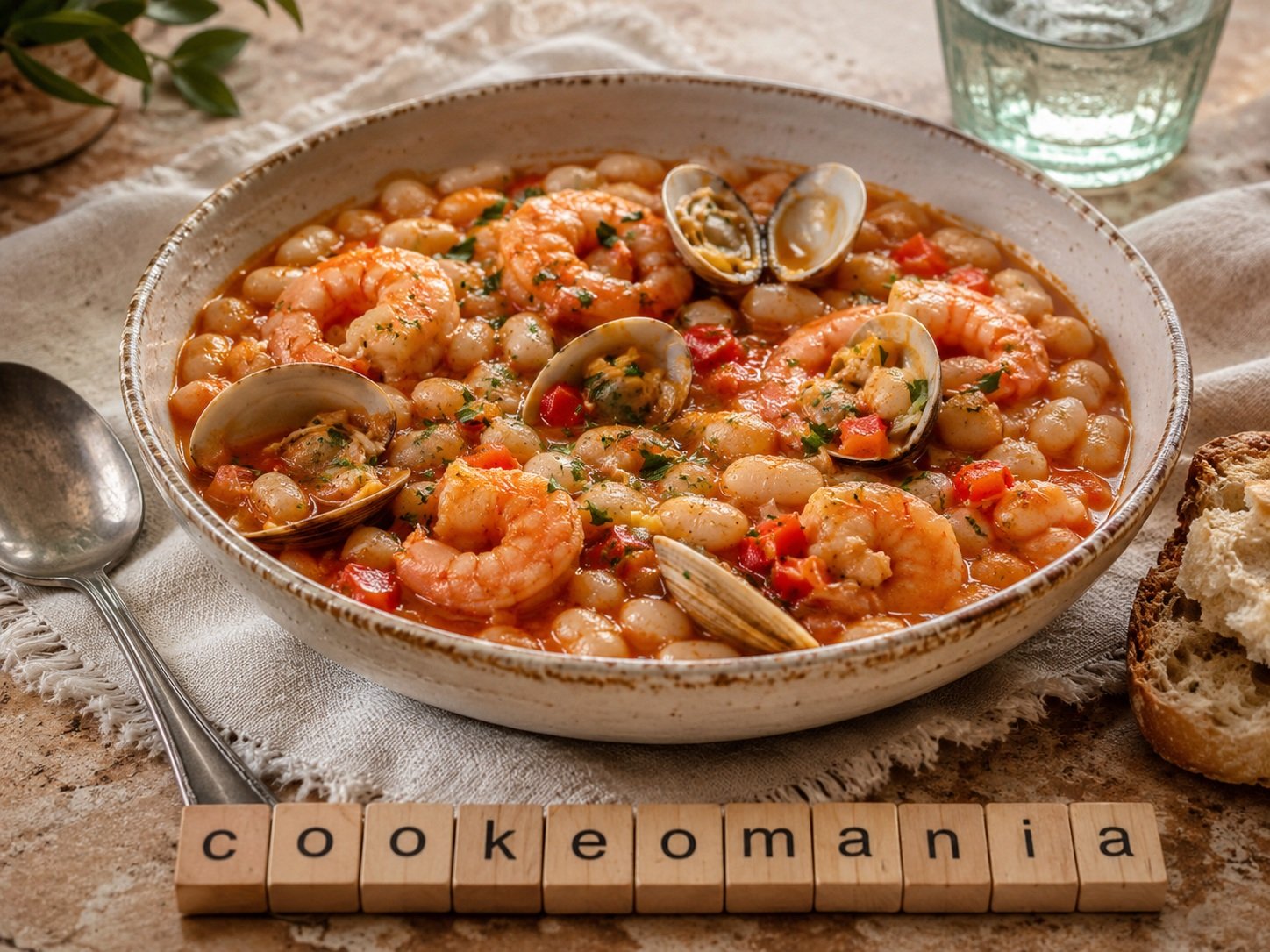 Haricots blancs aux gambas et palourdes au multicuiseur cookéo