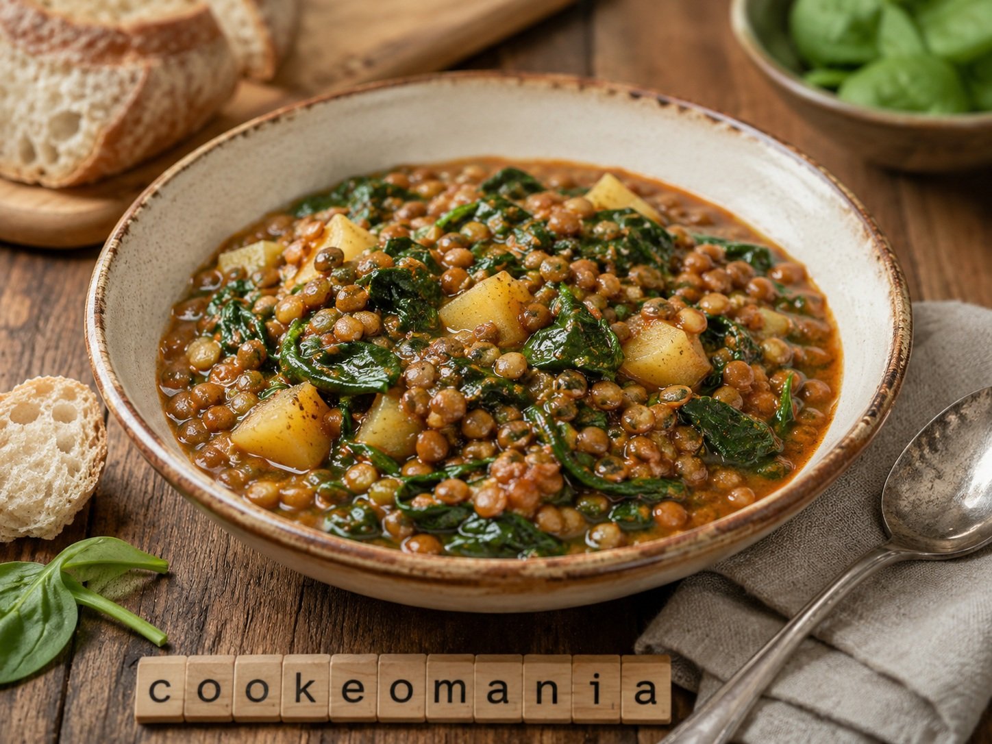 Lentilles aux épinards et pommes de terre au multicuiseur cookéo