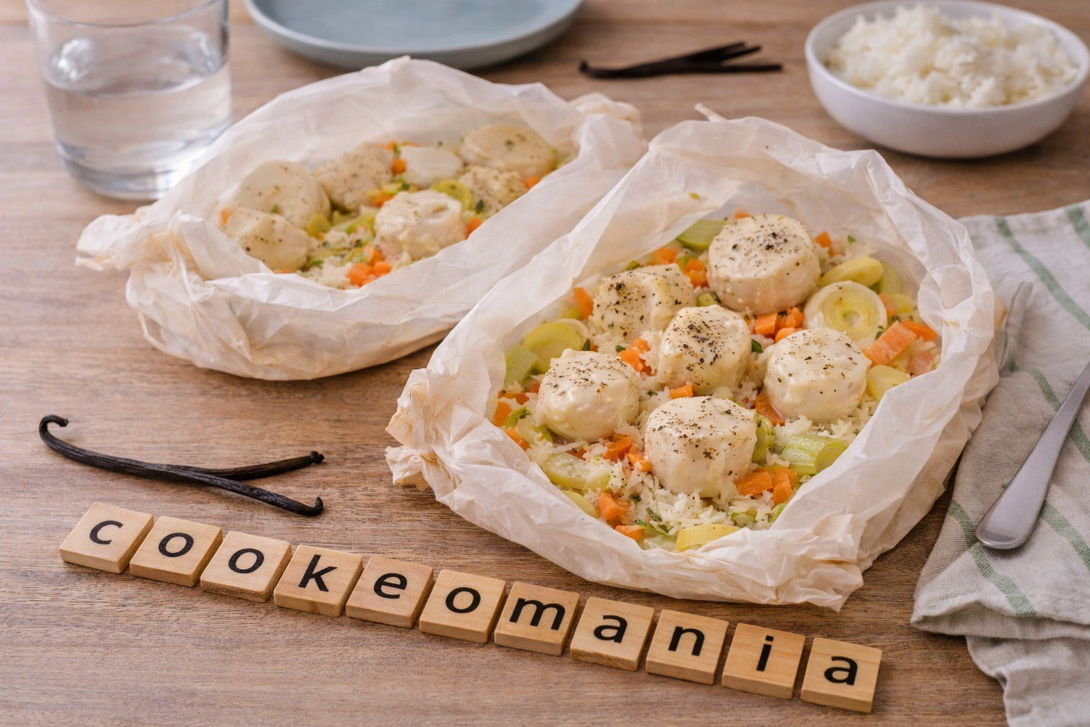 Papillote de Saint-Jacques à la vanille à l'autocuiseur cookéo