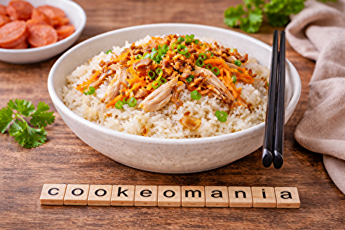 Riz gluant au poulet et échalotes croustillantes au multicuiseur cookéo