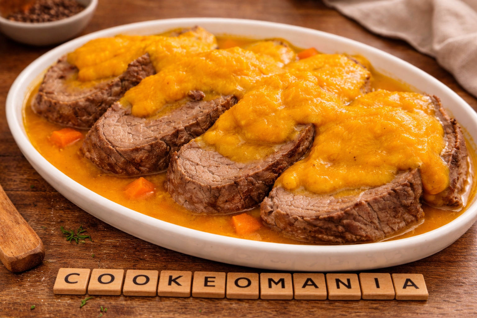 Rôti de bœuf aux carottes et légumes fondants au multicuiseur Moulinex