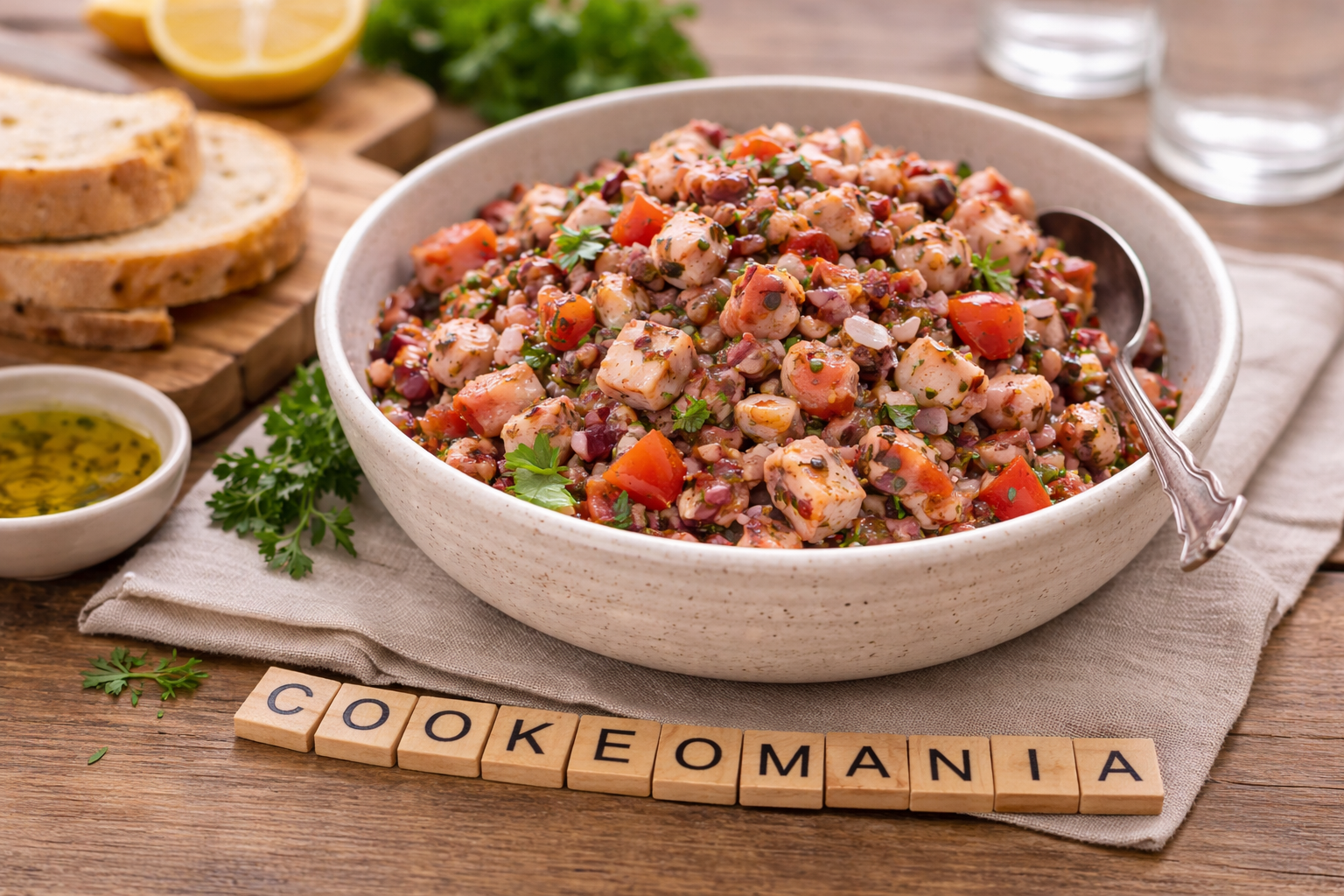 Salade de poulpe à la vinaigrette au cookéo