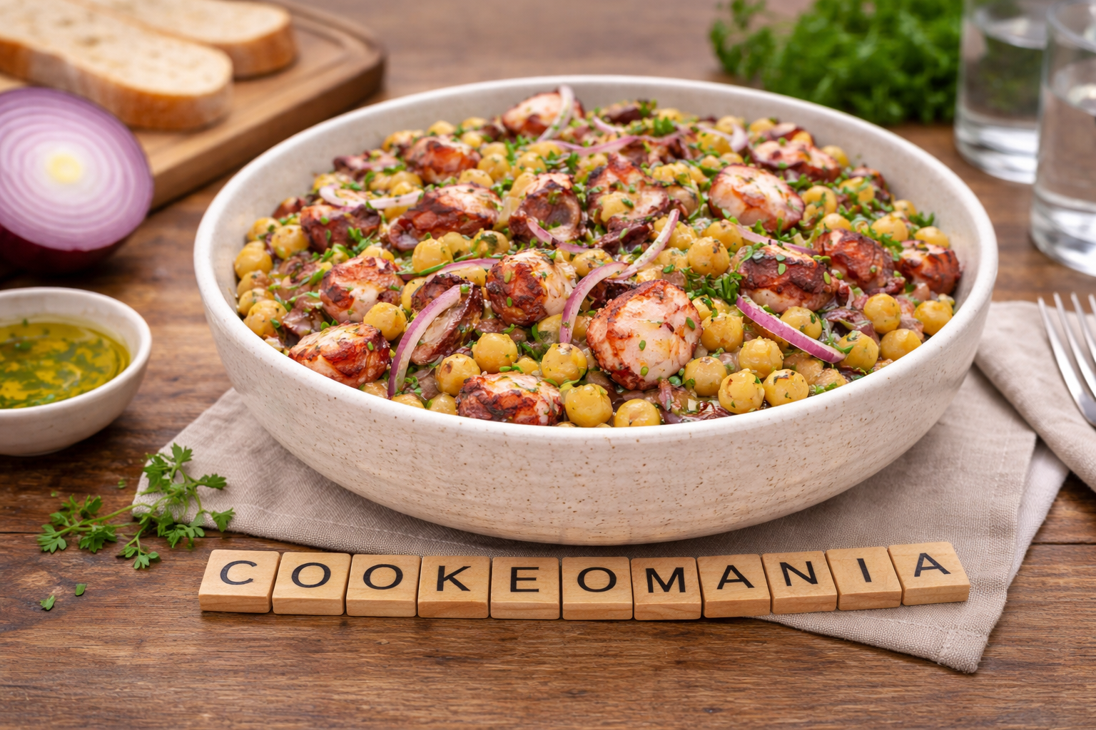 Salade tiède de poulpe et pois chiches au multicuiseur cookéo