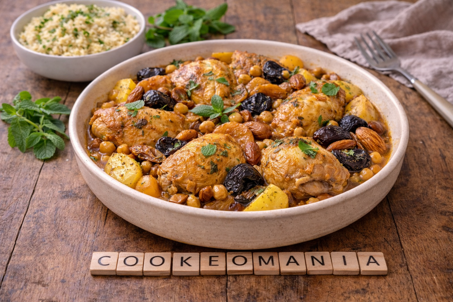 Tajine de poulet aux pruneaux et abricots au cookéo