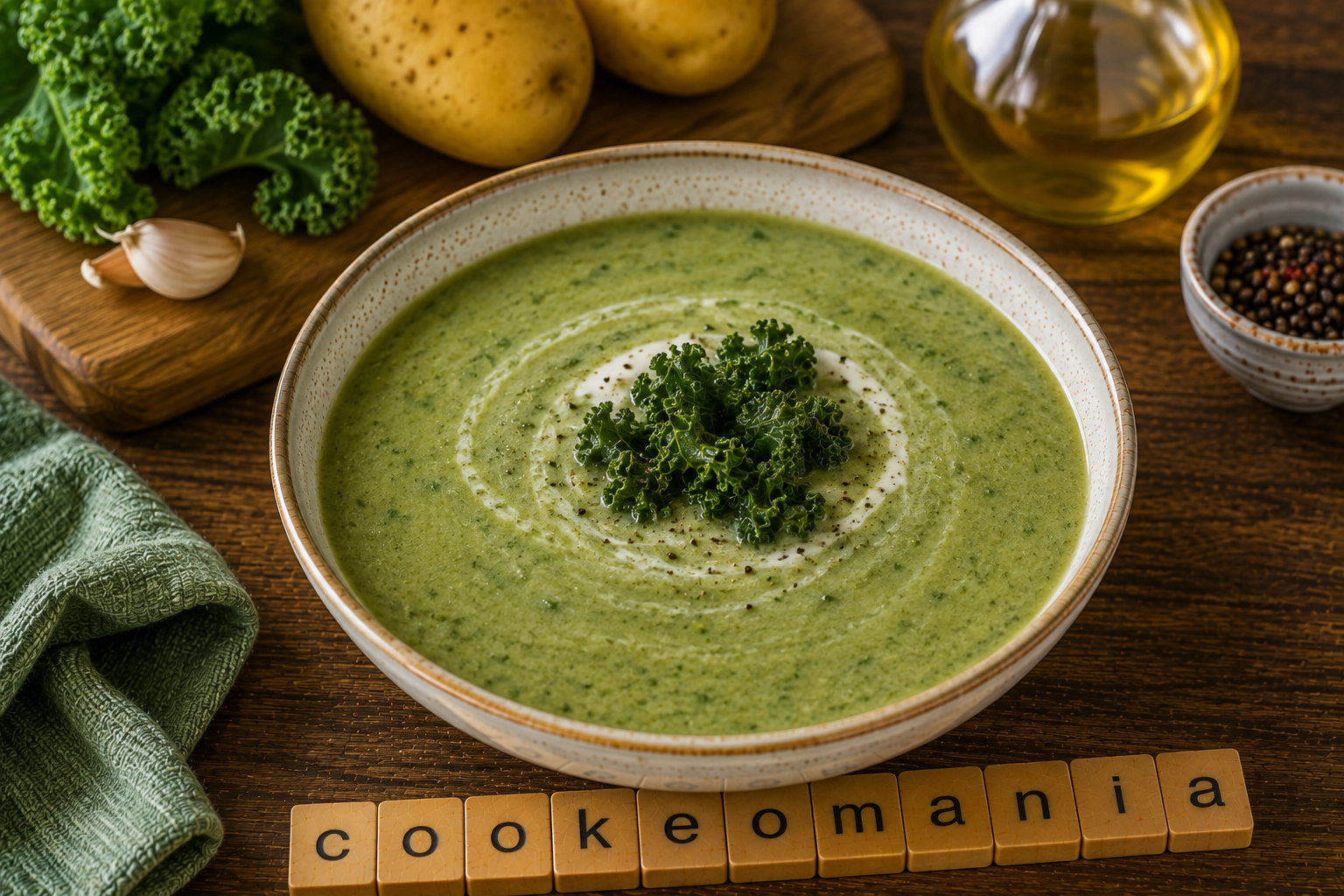 Velouté de chou kale et pommes de terre au multicuiseur Moulinex