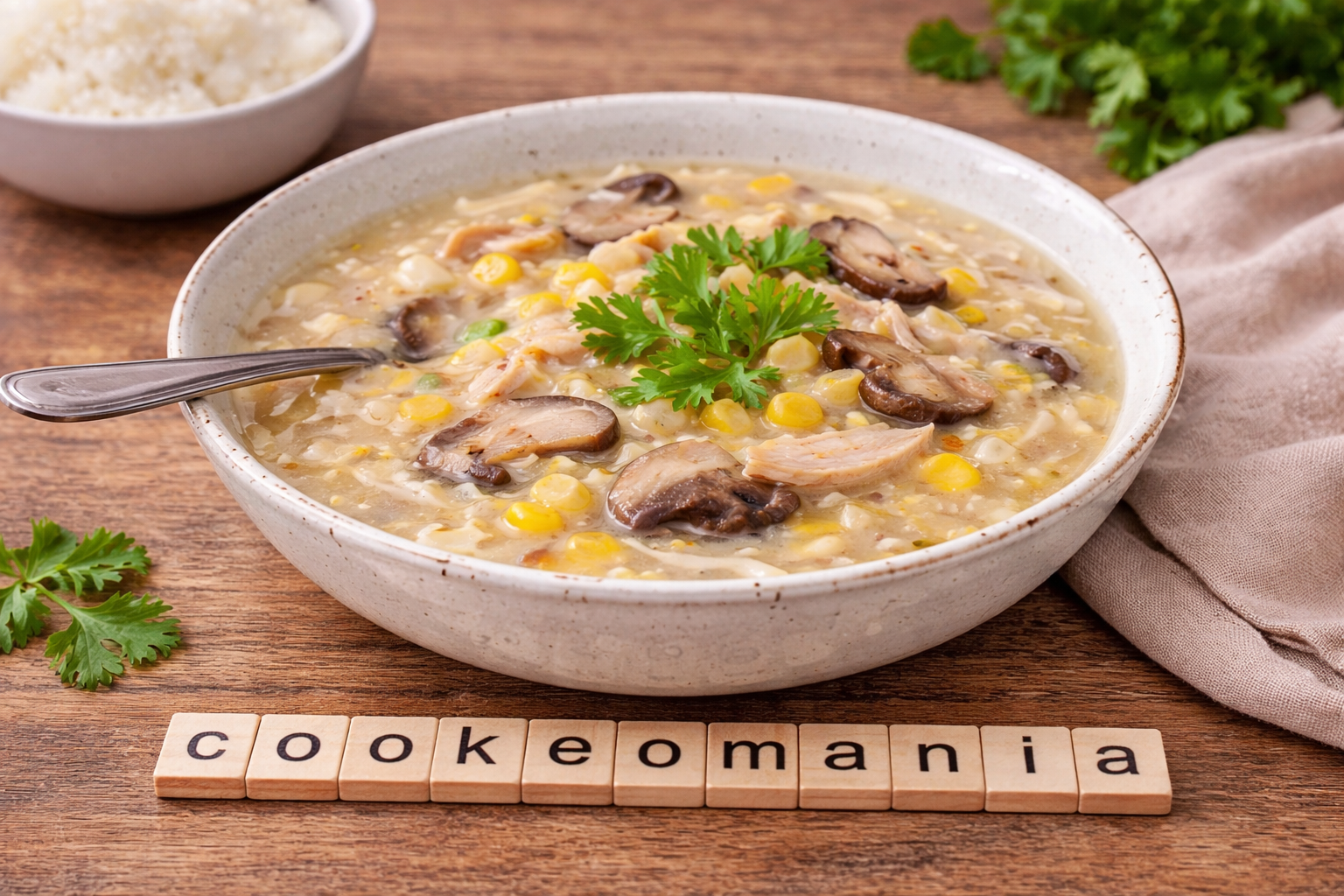 Velouté de poulet, maïs et champignons à l'autocuiseur cookéo