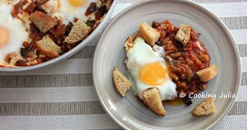 AUBERGINES AUX ŒUFS ET AUX CROÛTONS