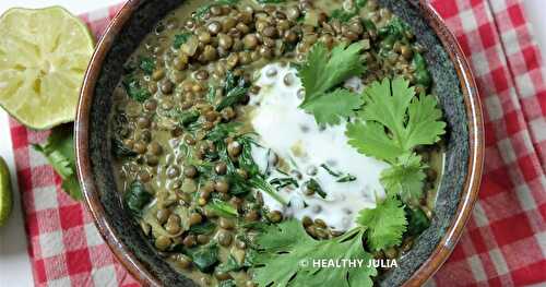 DHAL DE LENTILLES VERTES ET ÉPINARDS