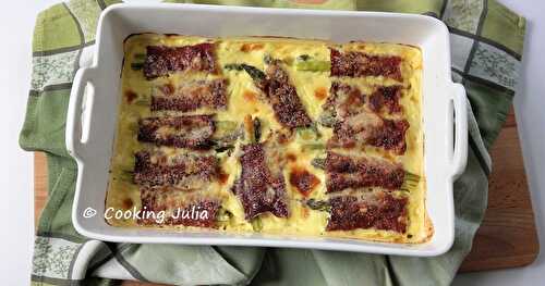 GRATIN D'ASPERGES À LA VIANDE DES GRISONS