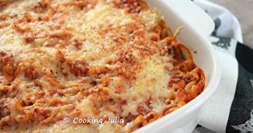 GRATIN DE COQUILLETTES À LA BOLOGNAISE