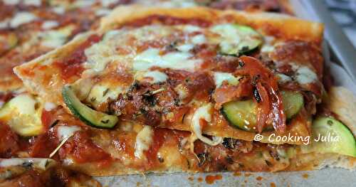 PIZZA AU CHORIZO ET COURGETTE