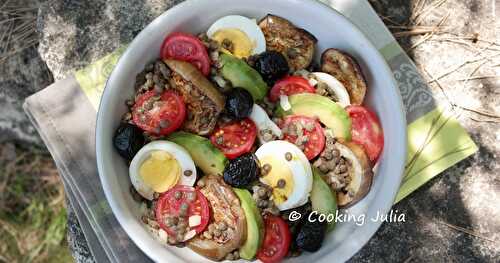 SALADE DE LENTILLES AUX AUBERGINES 