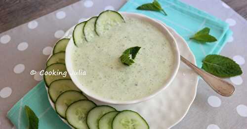 SOUPE GLACÉE DE CONCOMBRE, BASILIC ET MENTHE