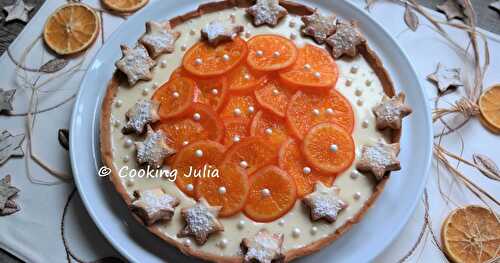 TARTE AU CHOCOLAT BLANC ET MANDARINES CONFITES