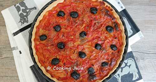 TARTE ROUGE POIVRON ET TOMATE