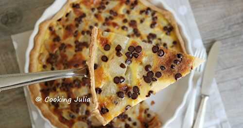 TARTE AUX POIRES ET PÉPITES DE CHOCOLAT