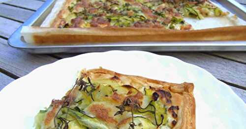 TARTE FINE AU BOURSIN ET À LA COURGETTE 