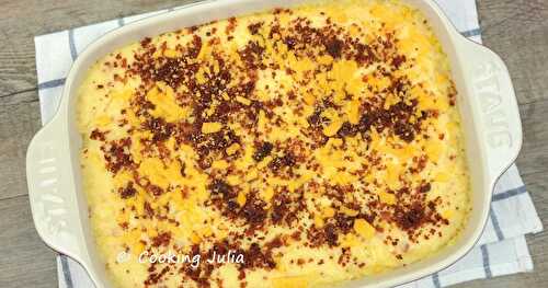 PURÉE DE POMMES DE TERRE GRATINÉE AU LARD ET CHEDDAR